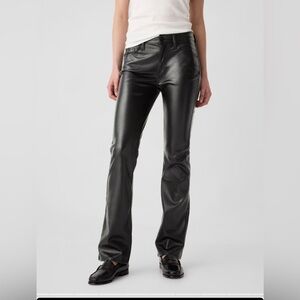 Gap Baby Mid Rise Black Faux Leather Pants Size 6 Long NWOT